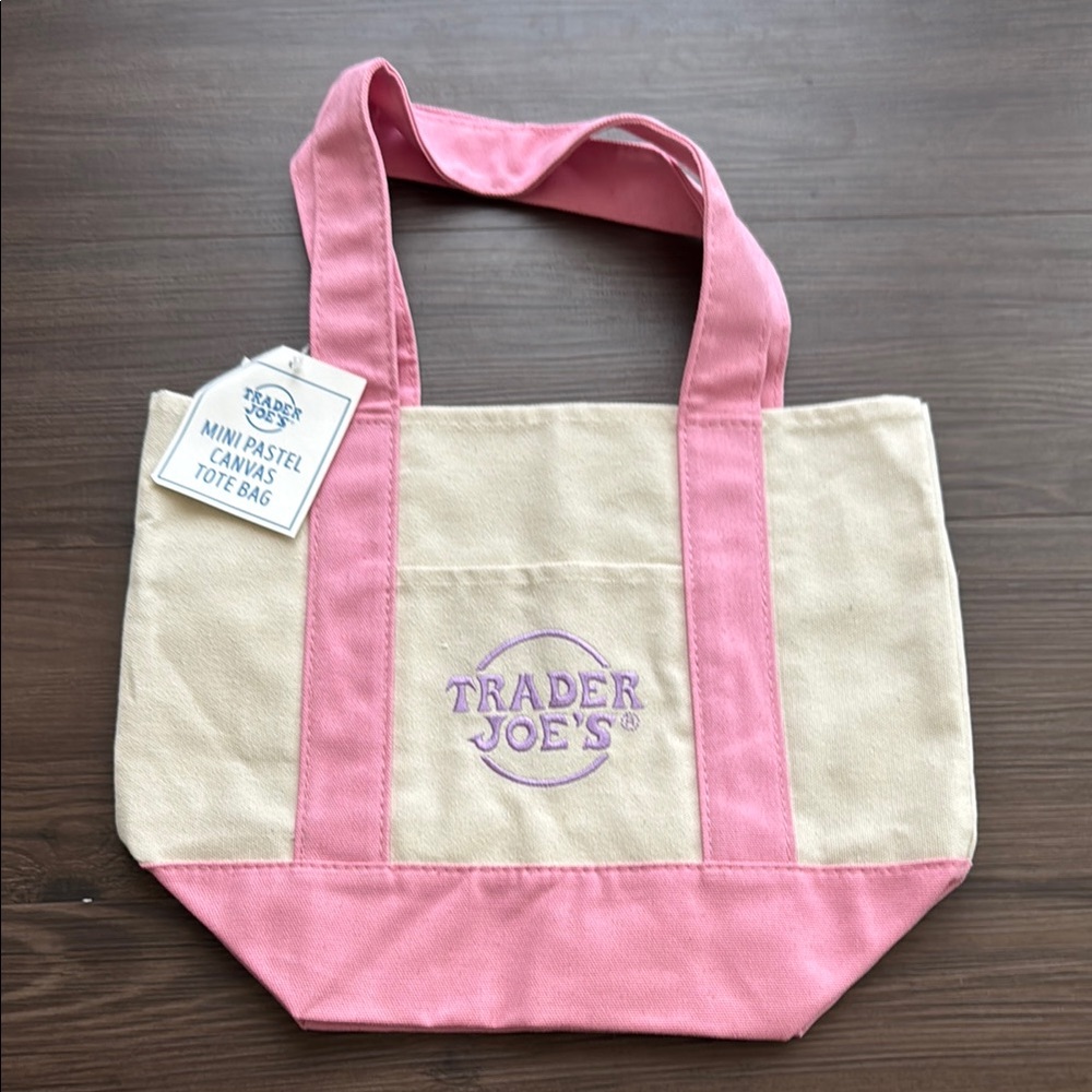 Mini Pastel Canvas Tote Bag